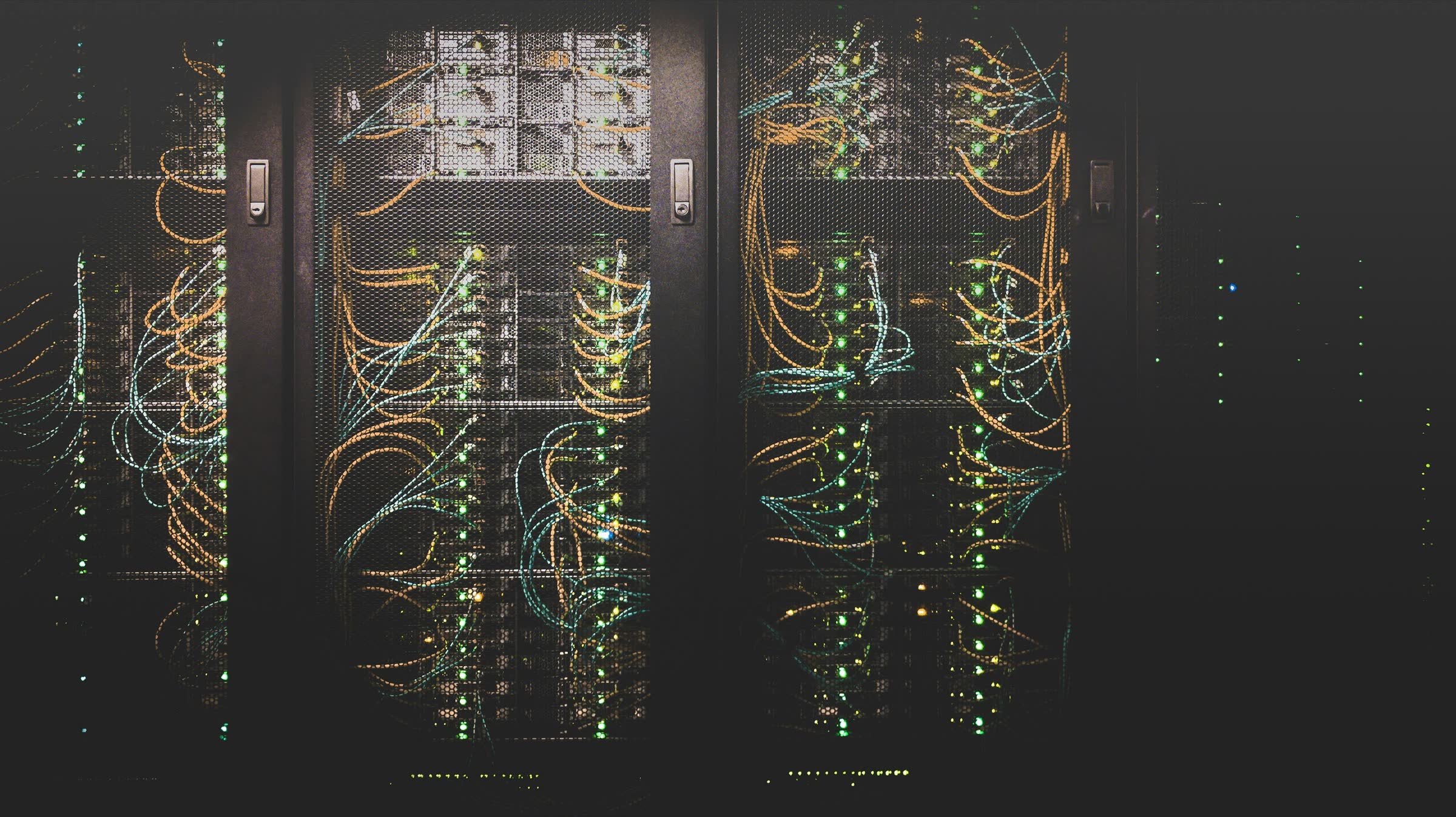 Server racks and network cabling in a data centre